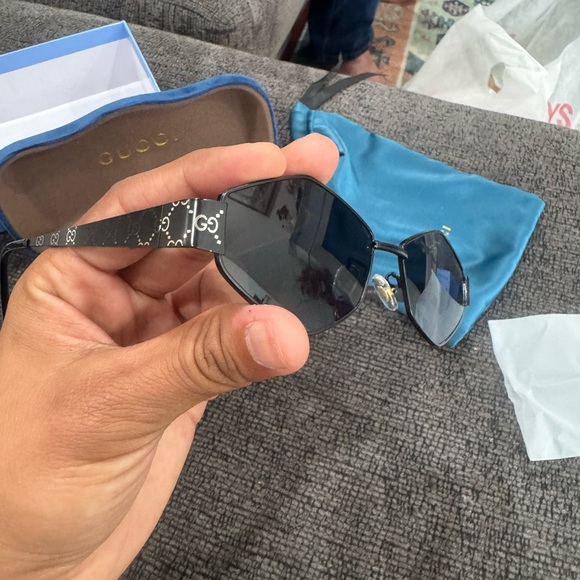 Gucci Hexagonal Black Sunglasses